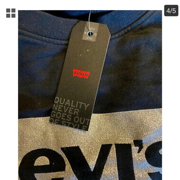 NWT Levi's Crewneck Sweatshirt Black Silver Glitter size 3X - Picture 4 of 7